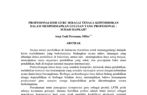 Profesionalisme Tenaga Pendidikan Sangat Dibutuhkan